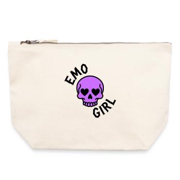 emo girl - Canvas Zip Pouch 22 x 23 cm - nature - Front