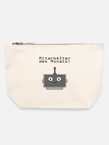 MitArbeiter des Monats - Canvas Reißverschluss-Täschchen (22 x 23 cm) - Naturweiß