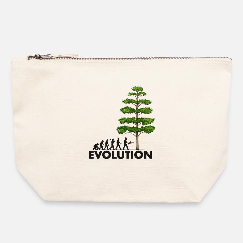 Tronçonneuse Evolution Grey Big Tree - Pochette zippée en toile 22 x 23 cm - blanc naturel