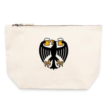 Deutschland Bier Bundesadler - Canvas Reißverschluss-Täschchen (22 x 23 cm) - Naturweiß - Vorne