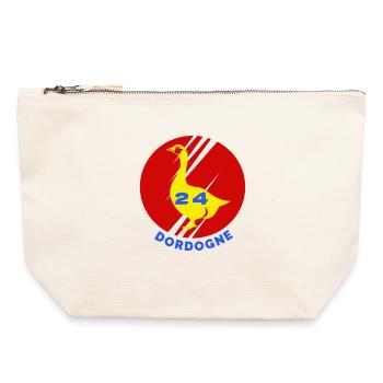 Dordogne 24 - Pochette zippée en toile 22 x 23 cm - blanc naturel - Devant
