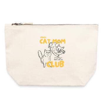 Crazy Cat Mom Club - Canvas Zip Pouch 22 x 23 cm - nature - Front