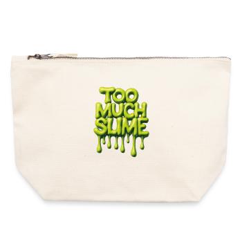 Trop de slime – Dicto espiègle de slime - Pochette zippée en toile 22 x 23 cm - blanc naturel - Devant
