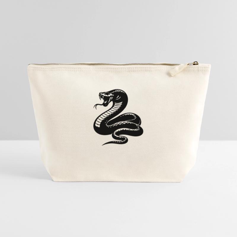 Schlange Python Silhouette Canvas Reißverschluss-Täschchen (22 x 23 cm)