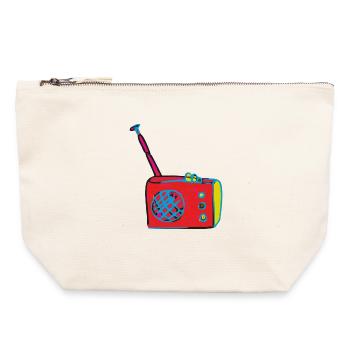 Art radiophonique - Pochette zippée en toile 22 x 23 cm - blanc naturel - Devant