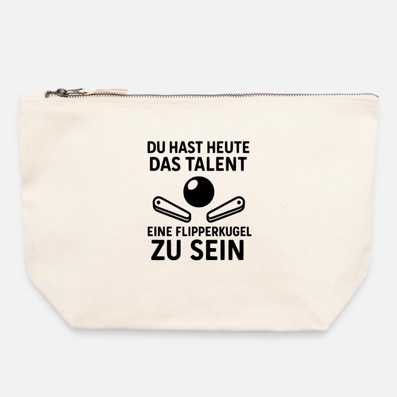 Pinball Colleague Work Team Joy - Canvas Zip Pouch 22 x 23 cm - nature