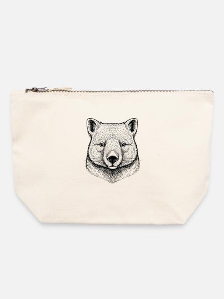 Wombat - Canvas Reißverschluss-Täschchen (22 x 23 cm) - Naturweiß