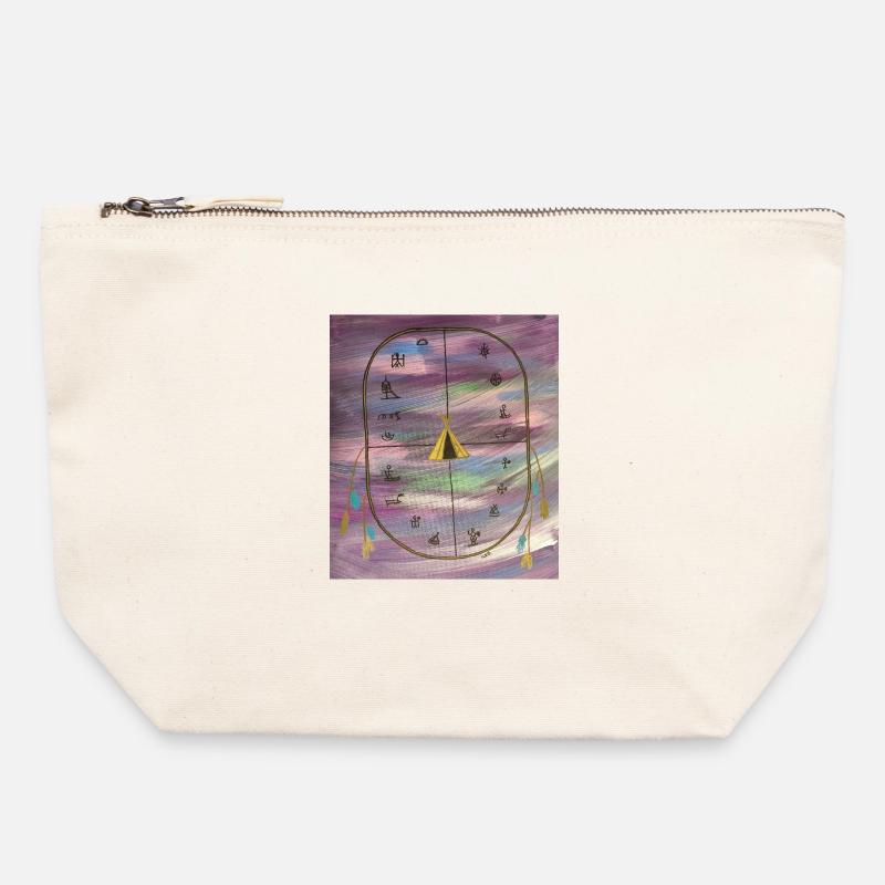 Ceremony drum - Canvas Zip Pouch 22 x 23 cm - nature