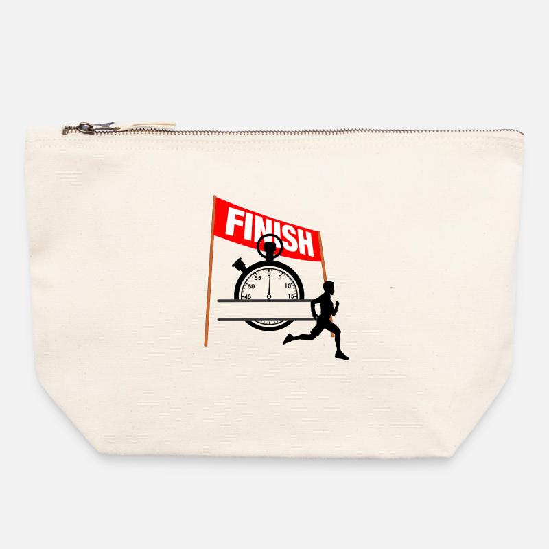 Runner Finish Time – Personal Record - Canvas Zip Pouch 22 x 23 cm - nature