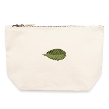 Leaf Structure Olive Green Pattern - Canvas Zip Pouch 22 x 23 cm - nature - Front