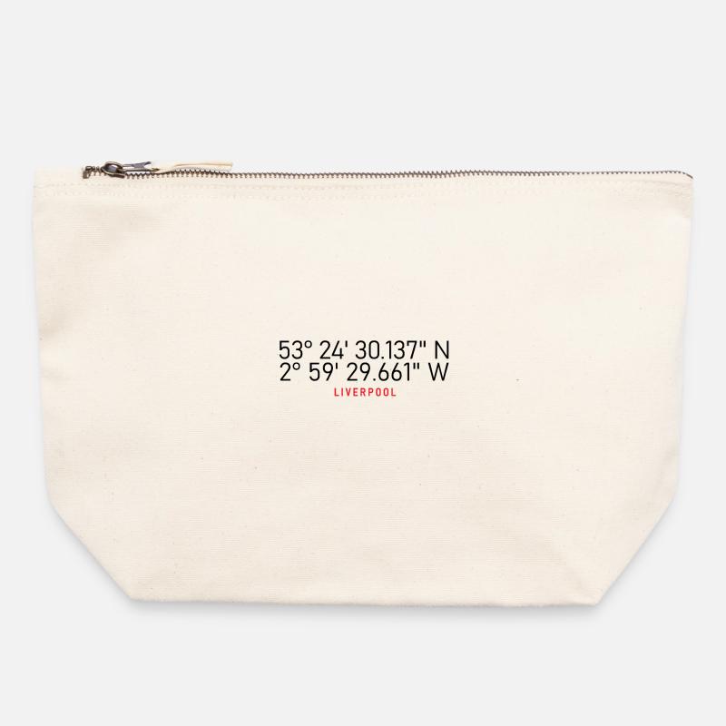 Liverpool coordinates - Canvas Zip Pouch 22 x 23 cm - nature