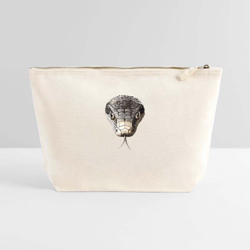 Snake Python Cobra Mamba Rattlesnake Snake Canvas Zip Pouch 22 x 23 cm