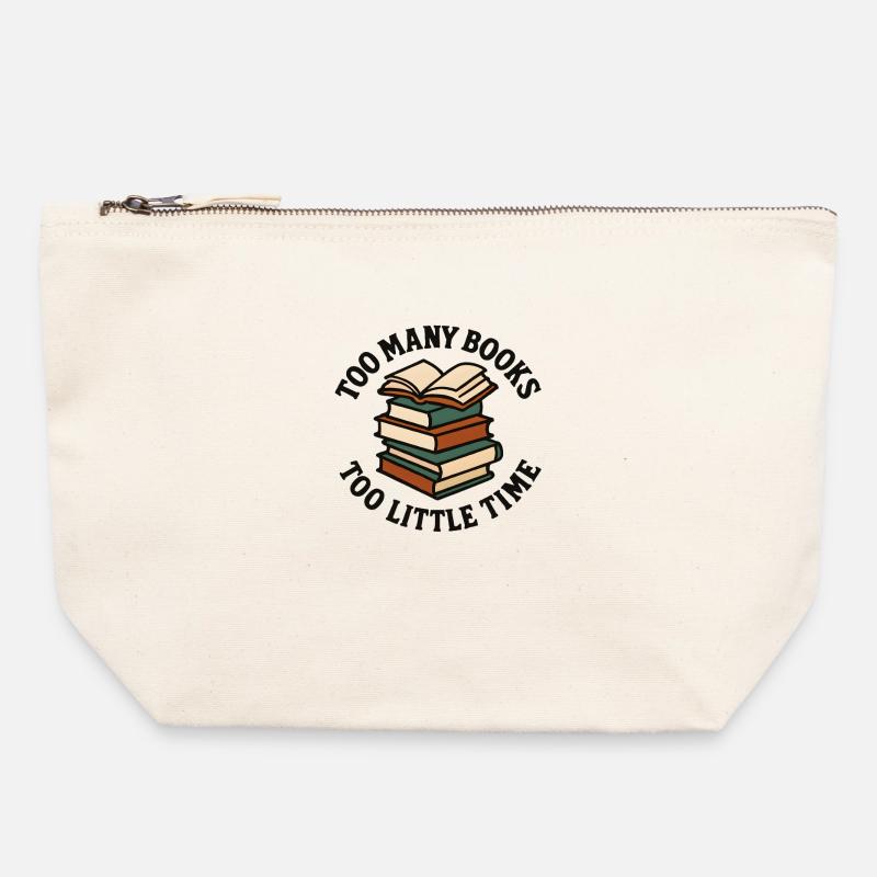 Books Humor Book Lovers - Canvas Zip Pouch 22 x 23 cm - nature