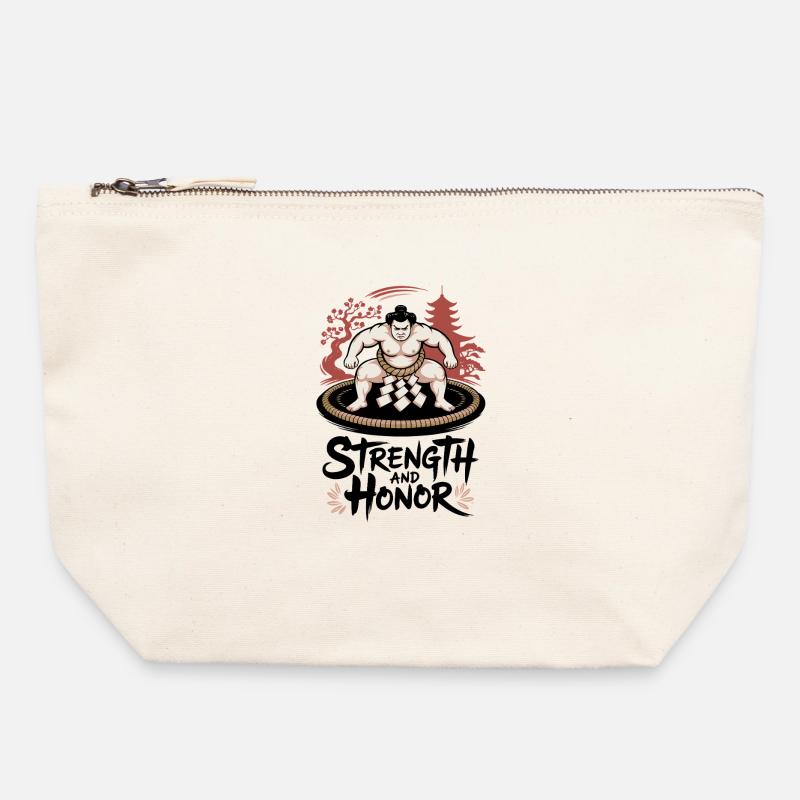 Sumo Ring Guardian - Canvas Zip Pouch 22 x 23 cm - nature