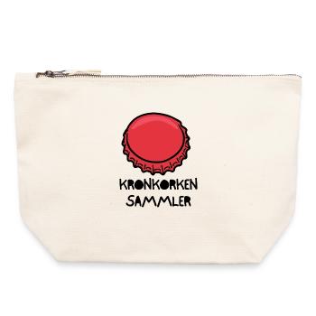 Kronkorken_Sammler - Pochette zippée en toile 22 x 23 cm - blanc naturel - Devant