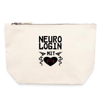 Neurologin mit Herz Geschenk - Canvas Reißverschluss-Täschchen (22 x 23 cm) - Naturweiß - Vorne