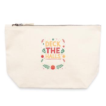 Deck the Halls en Joie - Pochette zippée en toile 22 x 23 cm - blanc naturel - Devant