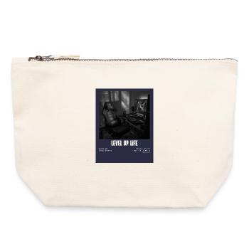 LevelUp Retro Gamer Tee - Canvas Reißverschluss-Täschchen (22 x 23 cm) - Naturweiß - Vorne