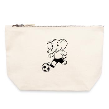 Elephant Football - Canvas Reißverschluss-Täschchen (22 x 23 cm) - Naturweiß - Vorne