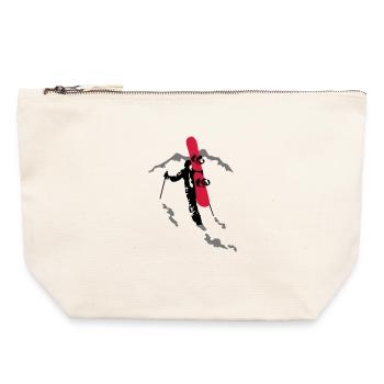 de snowboard freeride - Pochette zippée en toile 22 x 23 cm - blanc naturel - Devant