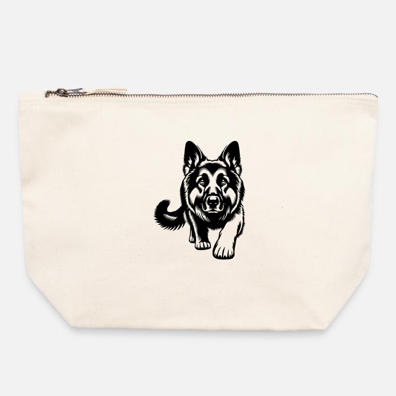 German Shepherd - Canvas Zip Pouch 22 x 23 cm - nature