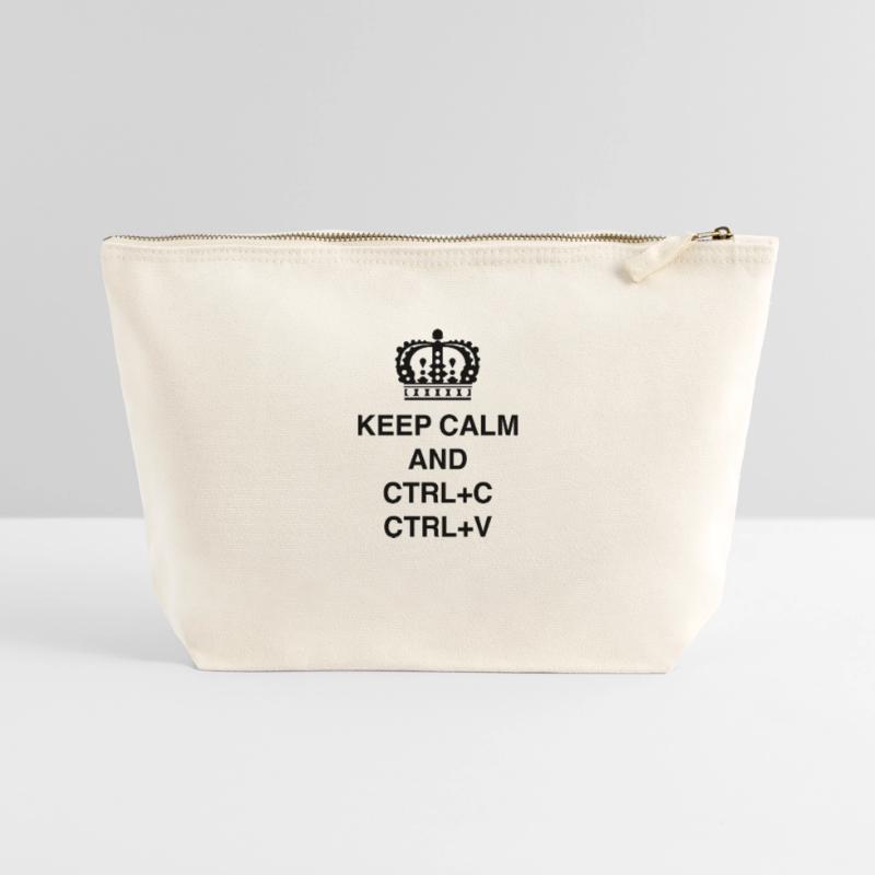 Class shirts Keep calm and CTRL+C CTRL+V Canvas Zip Pouch 22 x 23 cm