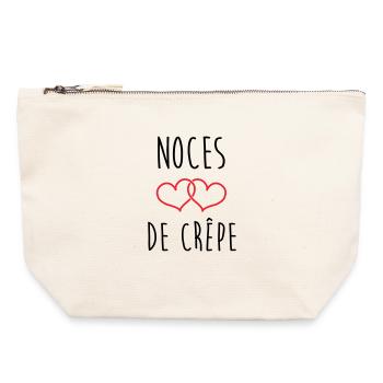noces de crêpe 39 ans de mariage - Pochette zippée en toile 22 x 23 cm - blanc naturel - Devant