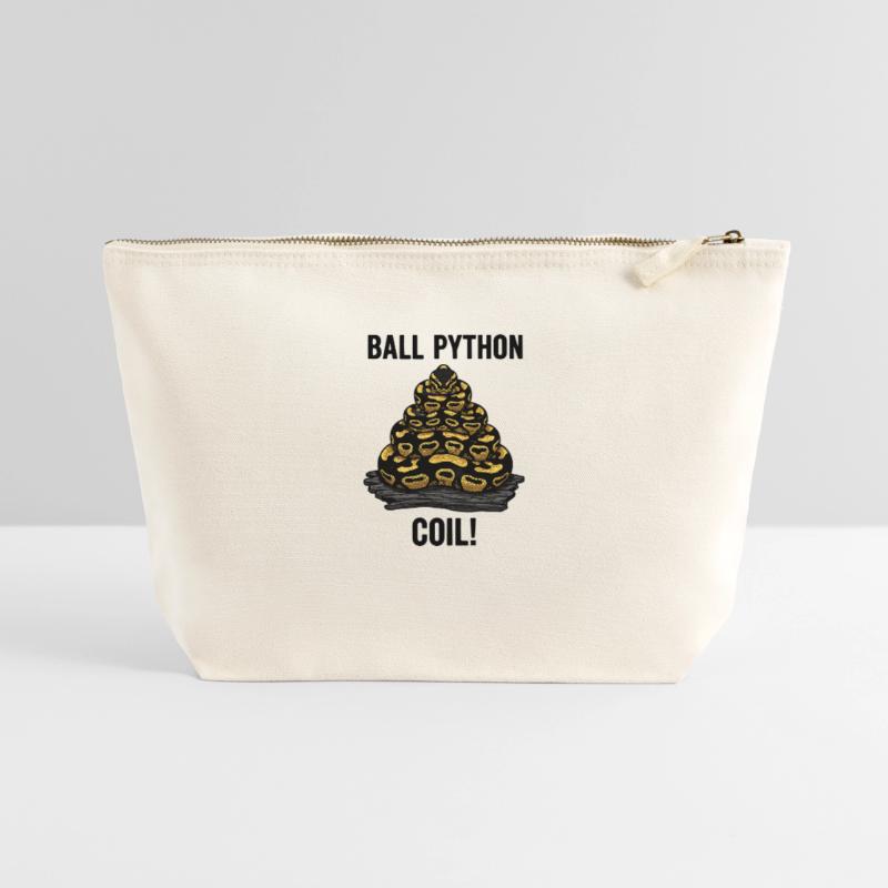 Python Royal Ball Python Coil Reptile Pyramide Pochette zippée en toile 22 x 23 cm