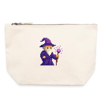 Pixel wizard in the purple shimmer - Canvas Zip Pouch 22 x 23 cm - nature - Front