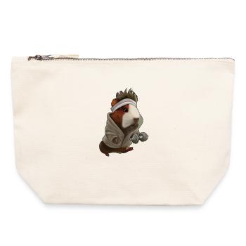 Guinea Pig Sport Design – Funny & Cute - Canvas Zip Pouch 22 x 23 cm - nature - Front
