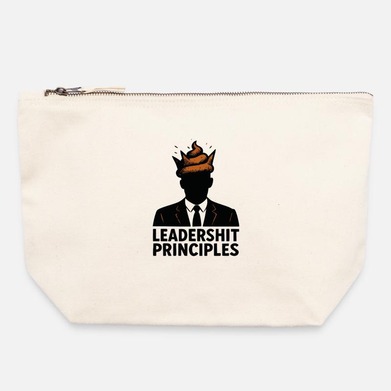Leadershit Principles - Canvas Reißverschluss-Täschchen (22 x 23 cm) - Naturweiß