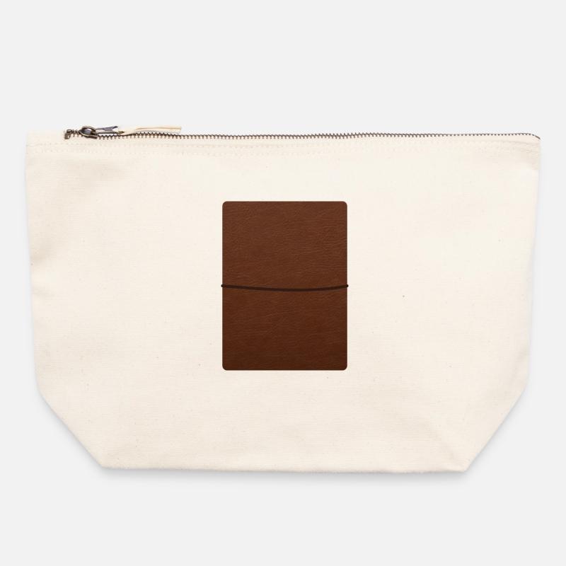 Leather Journal - Canvas Zip Pouch 22 x 23 cm - nature