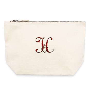 Monogramm H mit Herzrahmen - Canvas Reißverschluss-Täschchen (22 x 23 cm) - Naturweiß - Vorne