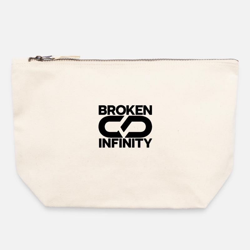 broken_infinity_black - Canvas Reißverschluss-Täschchen (22 x 23 cm) - Naturweiß