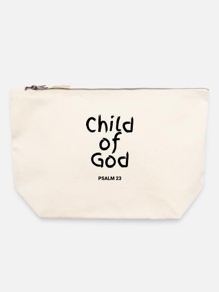 CHILD OF GOD - Canvas Reißverschluss-Täschchen (22 x 23 cm) - Naturweiß