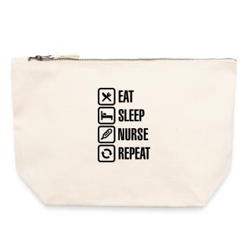Eat Sleep Nurse Repeat - Pochette zippée en toile 22 x 23 cm - blanc naturel - Devant