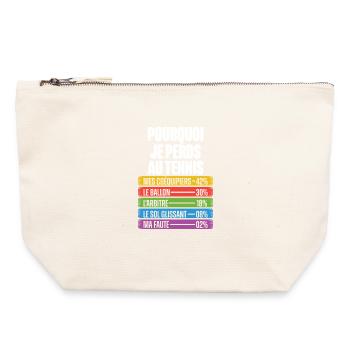 Les Raisons Drôles de Perdre Humour Coach Tennis - Pochette zippée en toile 22 x 23 cm - blanc naturel - Devant