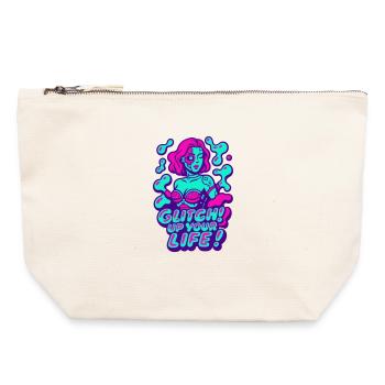 Glitch dans votre vie ! Femme Cyborg - Pochette zippée en toile 22 x 23 cm - blanc naturel - Devant