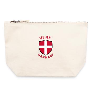 Vejle Denmark's Flag Shield - Canvas Zip Pouch 22 x 23 cm - nature - Front