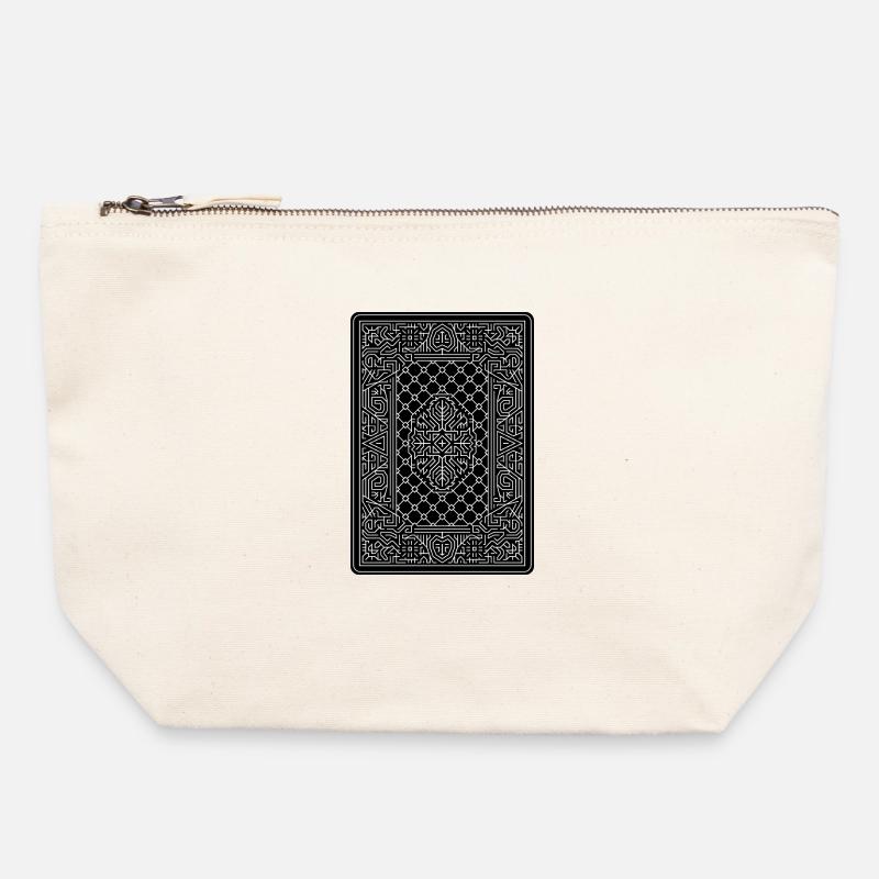 Geometric Playing Card Vector Art Black - Canvas Zip Pouch 22 x 23 cm - nature
