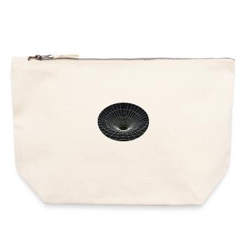 Trou de ver à grille vortex - Pochette zippée en toile 22 x 23 cm - blanc naturel - Devant