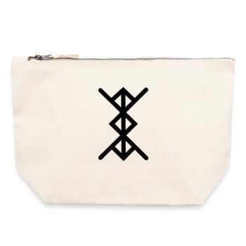 Aimer femme pour femme dans les runes vikings - Pochette zippée en toile 22 x 23 cm - blanc naturel - Devant