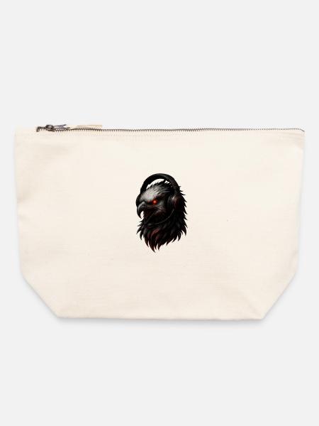 Adler mit Gaming Headset - Canvas Reißverschluss-Täschchen (22 x 23 cm) - Naturweiß