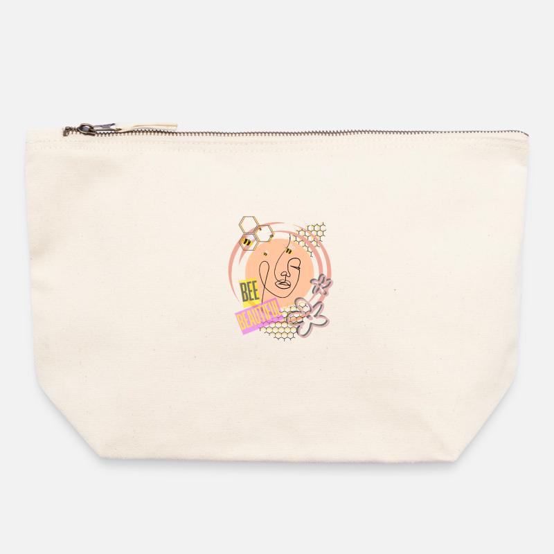 Bee beautiful - Canvas Zip Pouch 22 x 23 cm - nature