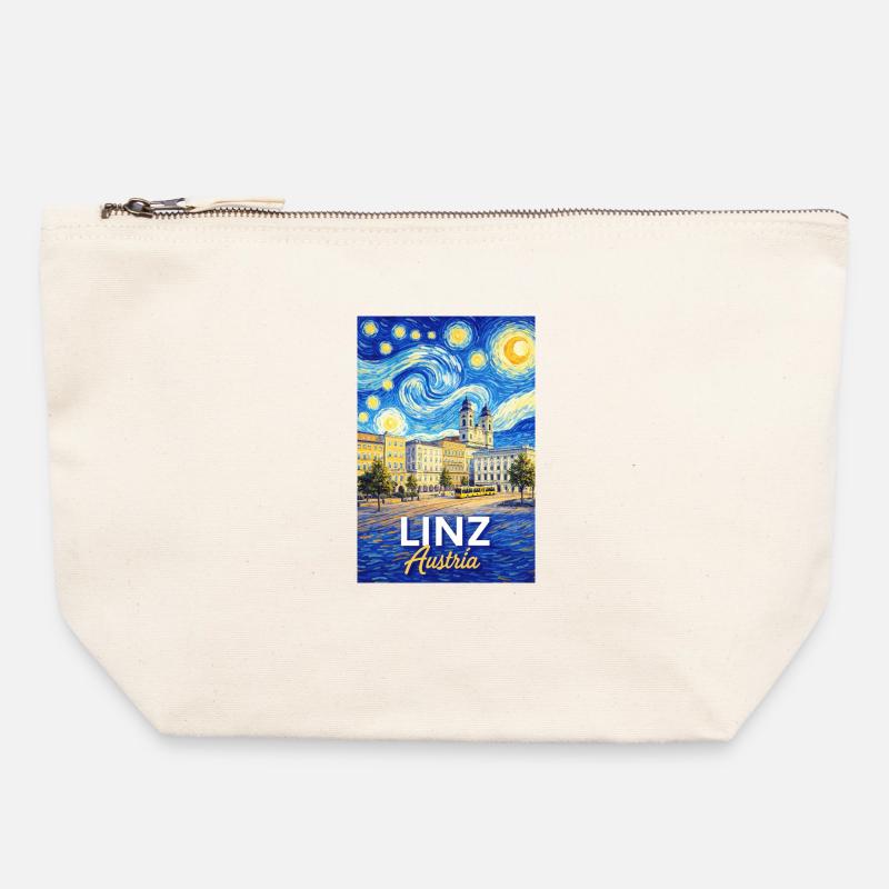 Linz, Austria - Canvas Zip Pouch 22 x 23 cm - nature