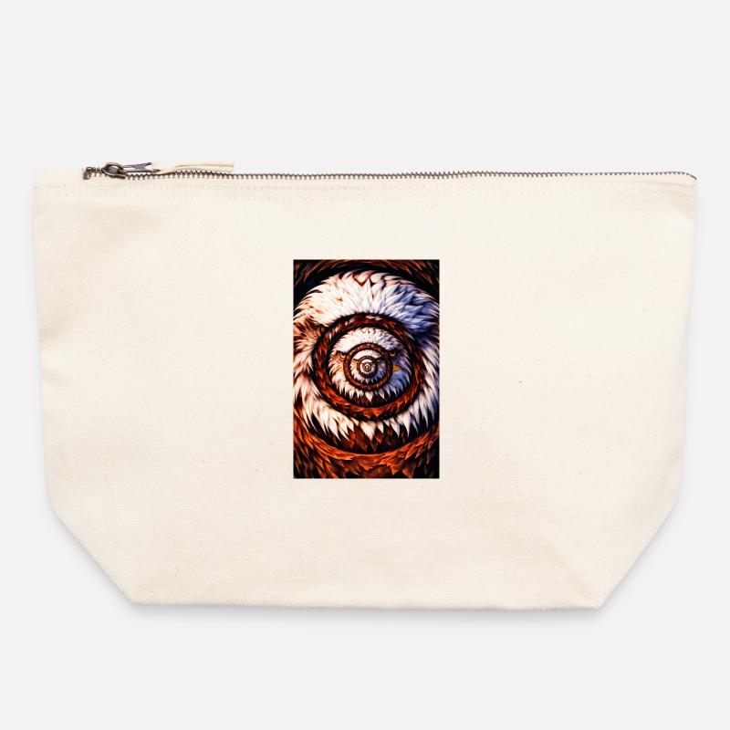 Spring Spiral with Spring Patterns - Canvas Zip Pouch 22 x 23 cm - nature