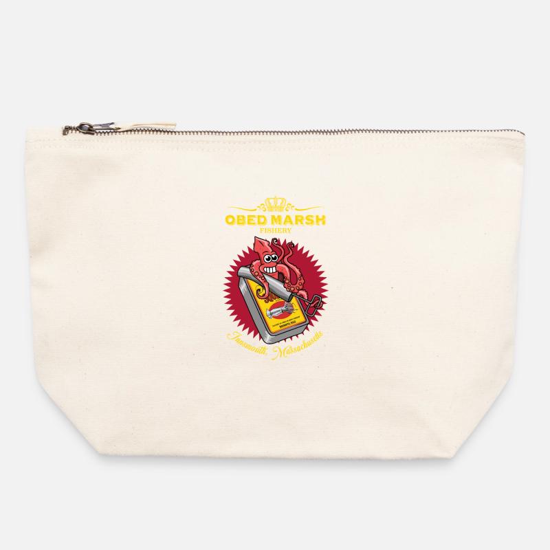 OBED MARSH Devil Reef fishery - Pochette zippée en toile 22 x 23 cm - blanc naturel