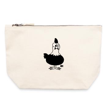Chicken - Hen - Canvas Zip Pouch 22 x 23 cm - nature - Front