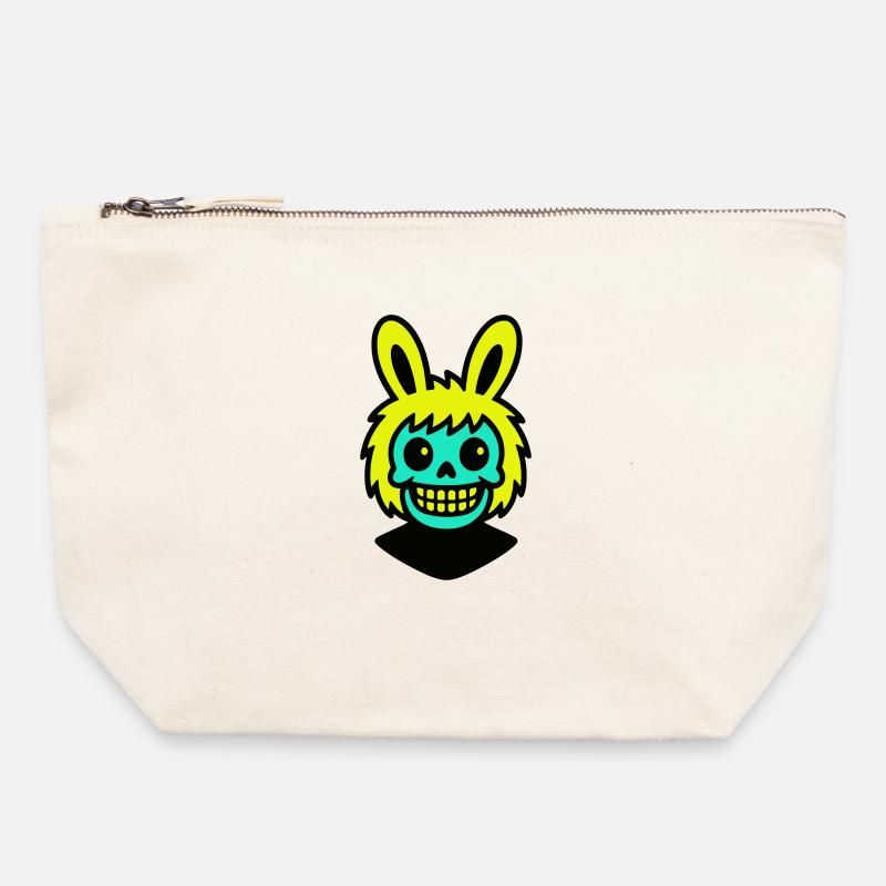 Skull-Rabbit - Canvas Reißverschluss-Täschchen (22 x 23 cm) - Naturweiß