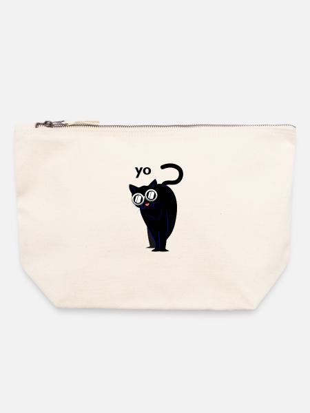 Katze Katzen - Canvas Reißverschluss-Täschchen (22 x 23 cm) - Naturweiß